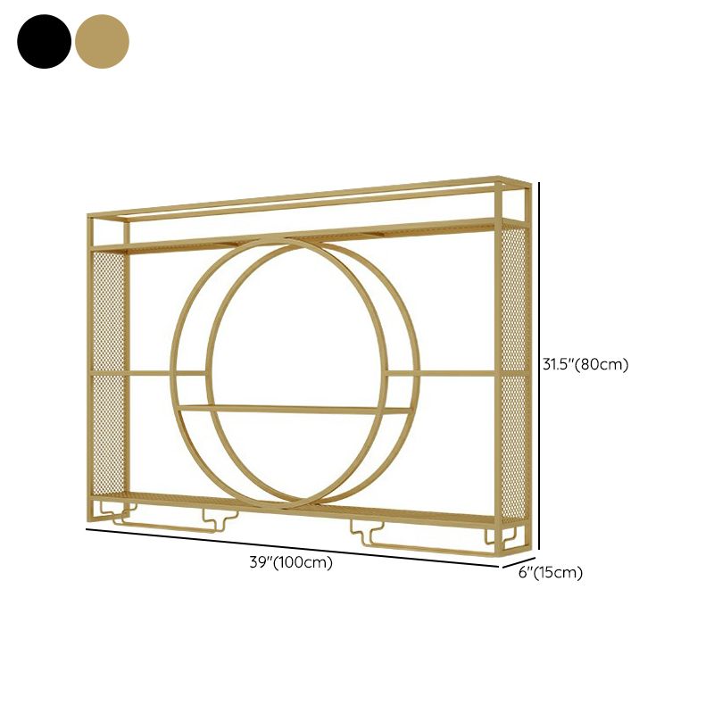 Modern Wall Mounted Wine Rack Metal Wine Bottle & Glass Rack without Light