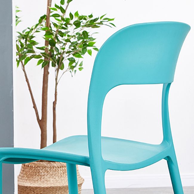 Scandinavian Armless Dining Chairs Plastic Indoor Open Back Side Chair