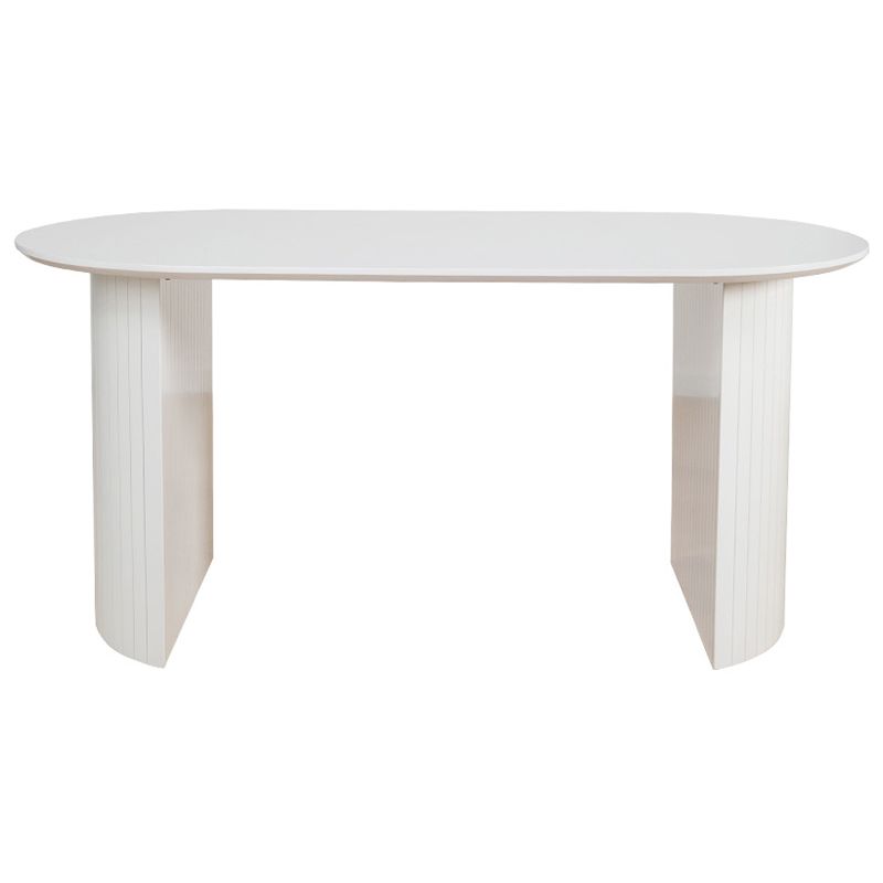 Mesa de comedor ovalada de doble pedestal de mesa de madera simple de madera maciza