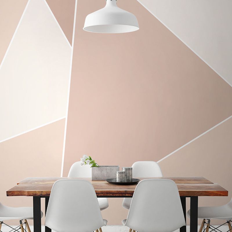 Pastel Color Geometries Mural Wallpaper for Coffee Shop and Living Room, Non-Woven Fabric