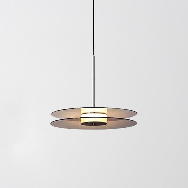 Rauchy graues Glas Deckenleuchte Ding Room Schlafzimmer 1 Licht modernes hängendes Licht