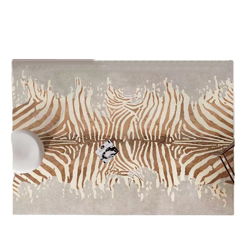 Brown Animal Print Rug Polyester Simple Rug Stain Resistant Rug for Home Decor