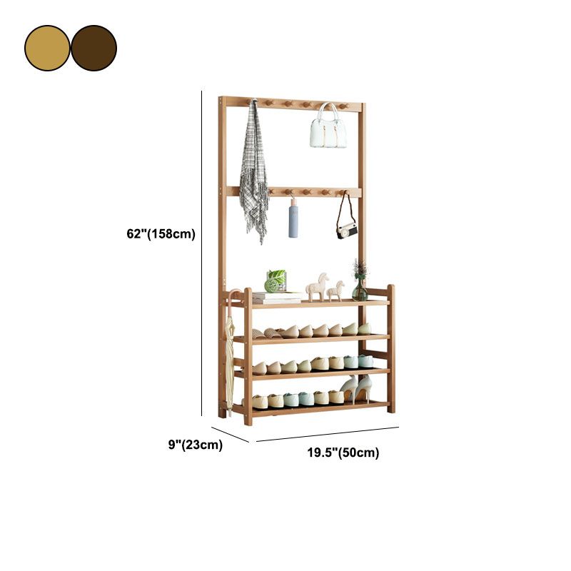 Modern Wood Coat Hanger Storage Shelves and Coat Hooks Entryway Kit