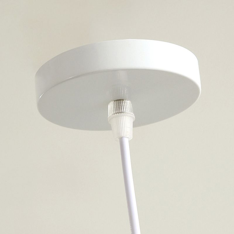 Feather White Hanging Lamp in Modern Style Round Shaped Indoor Pendant Light