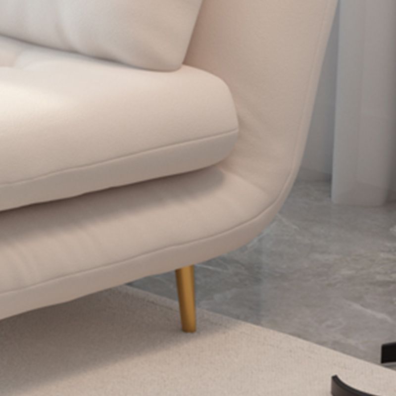 Glam Tufted Sofa Bed Fabric Upholstery Convertible Sofa in White