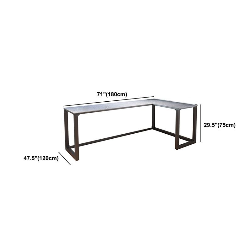 Modern L-Shape Writing Desk Home Office Desk with Metal Legs