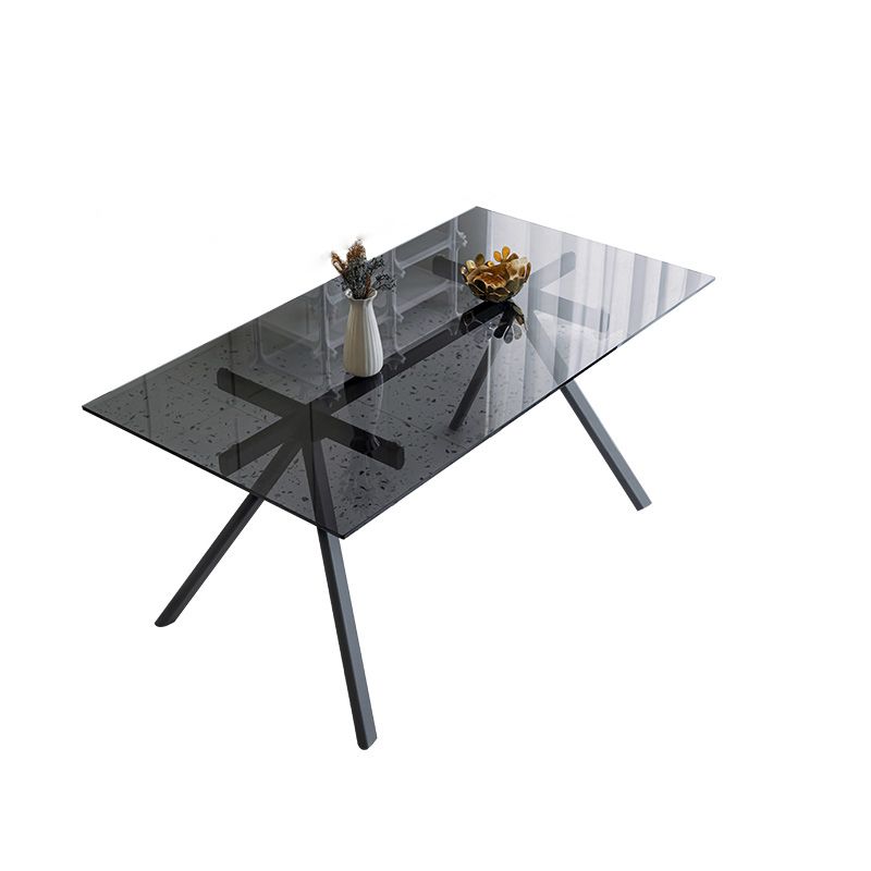 Simplicity Style Rectangle Glass Dining Site Table with 4-foot