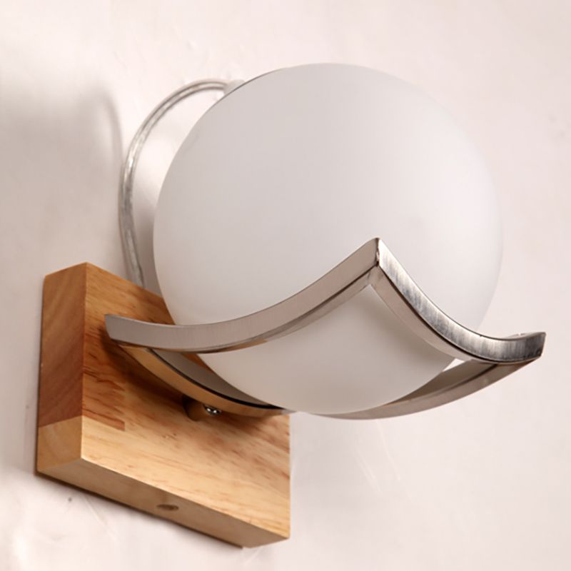 Splicle de pared de vidrio blanco 1 1 Cabeza de luz montada en la pared para la sala de estudio de la sala de estudio