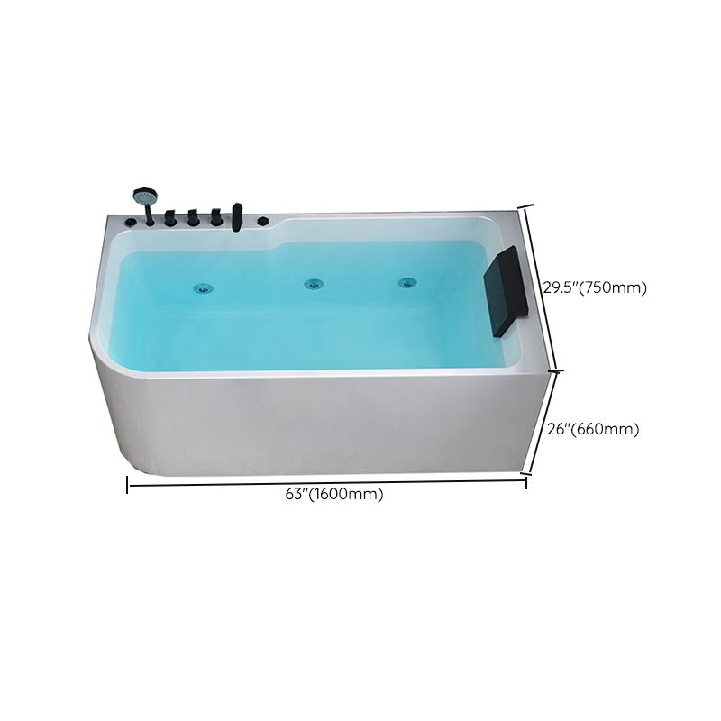 Modern Acrylic Soaking/Whirlpool Bathtub Rectangle Back to Wall Bathtub
