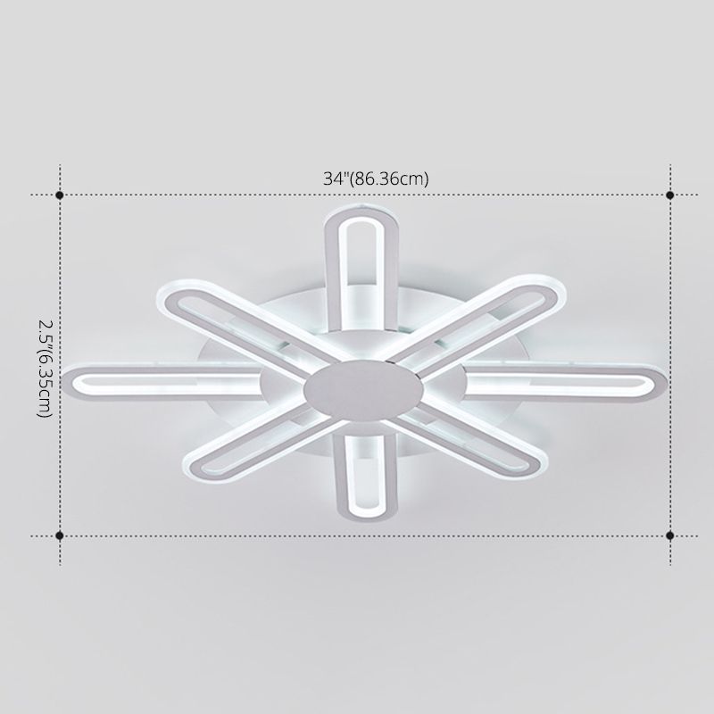 White Sputnik Flush Ceiling Lamp Minimalism LED Acrylic Flushmount for Living Room