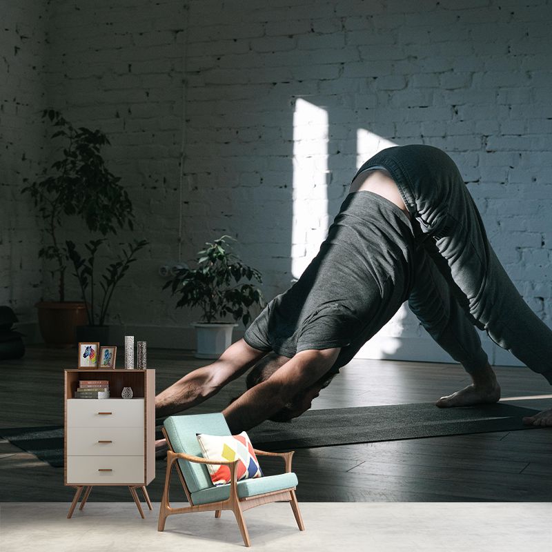 Yoga Style Contemporary Wall Mural Mildew Resistant Wallpaper for Home