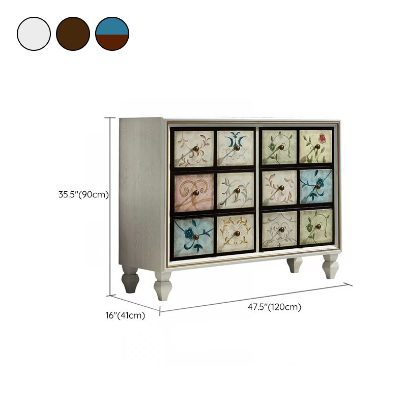 American Traditional Storage Chest Dresser Wooden Storage Chest with Drawers