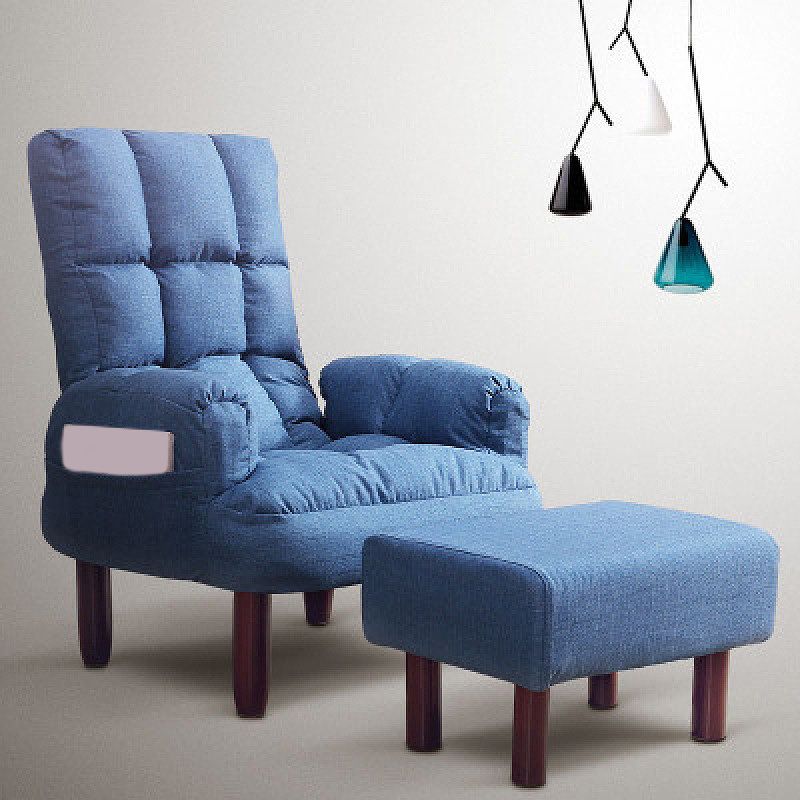 Linen Lounge Chair 20.86" L x 18.89" W Adjustable Accent Chair with Storage