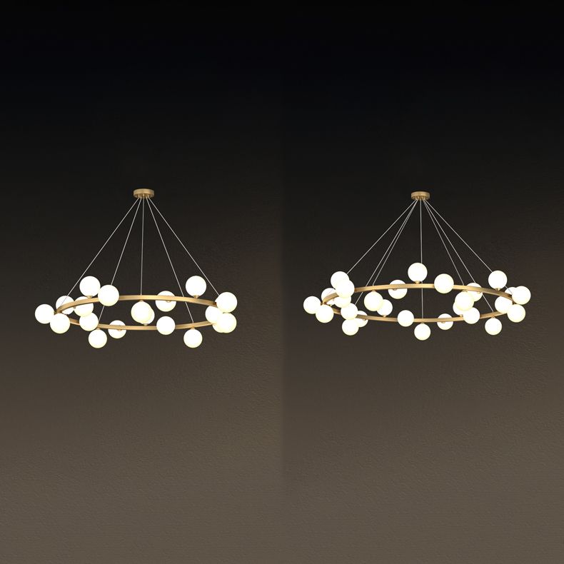 Glob kroonluchter verlichtingsarmaturen Designer Style Multi-Head Suspension Light met witte schaduw