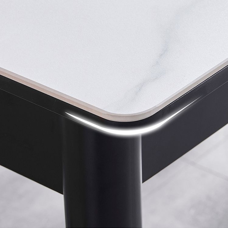 Dining Room Set Modern Style Sintered Stone Rectangular Dining Table with Trestle Base