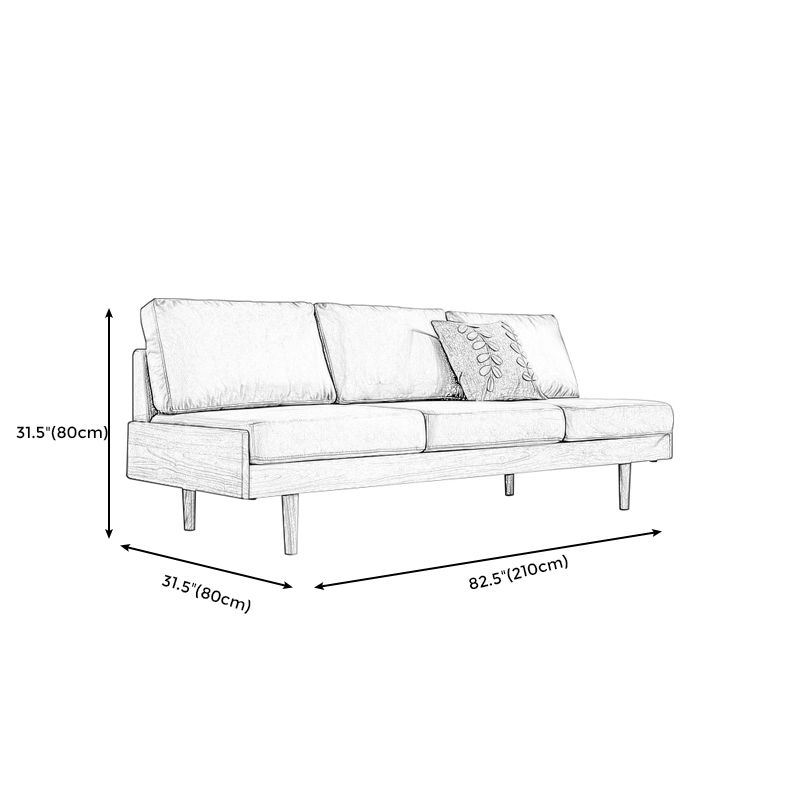 Contemporary Slipcovered Faux Leather Sofa Armless Sofa with Loose Back
