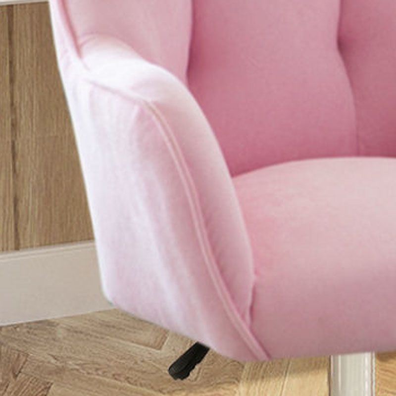 Mid Back Office Chair Rotatable Upholstered Desk Chair with Wheels