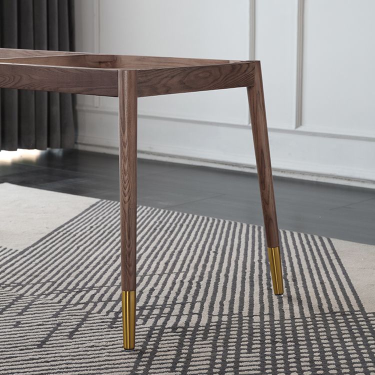 Rectangle 4 Legs Luxury Table White Sintered Stone Top Fixed Table