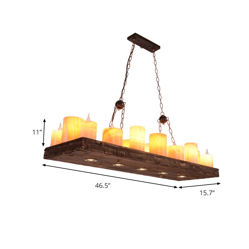 Marble Candle Island Light Fixture Vintage 8/12/16 Lights Dining Room Hanging Ceiling Light in Yellow