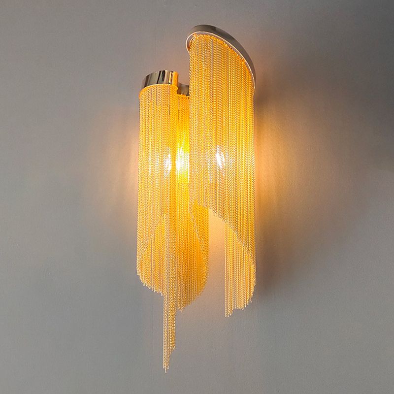 Tassel ketting aluminium wandlicht SCONCE Modernistische 2 bollen wand gemonteerd lamp voor woonkamer
