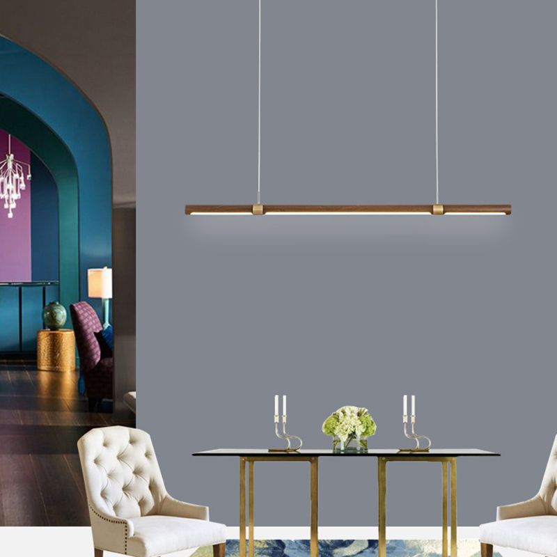 Modern Brown Single Kitchen Island Lighting LED Island Pendant Lighting