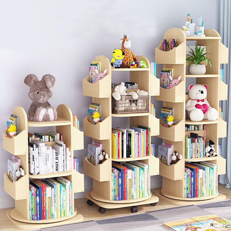 Standard Wooden Bookcase Contemporary Closed Back Bookshelf with Shelves