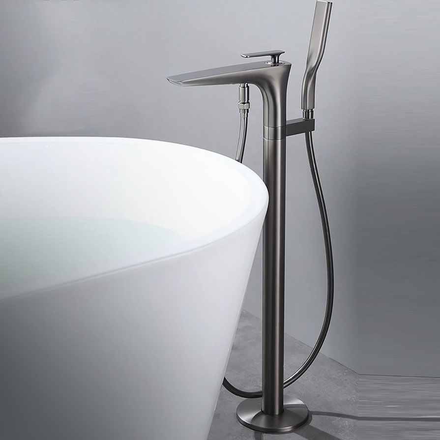 Contemporary Bathroom Faucet Floor Mounted Copper Free Standing Tub Filler Faucet
