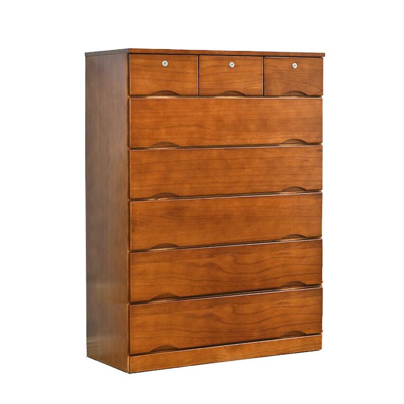 Contemporary Chest Wooden Horizontal Combo Dresser with Drawer