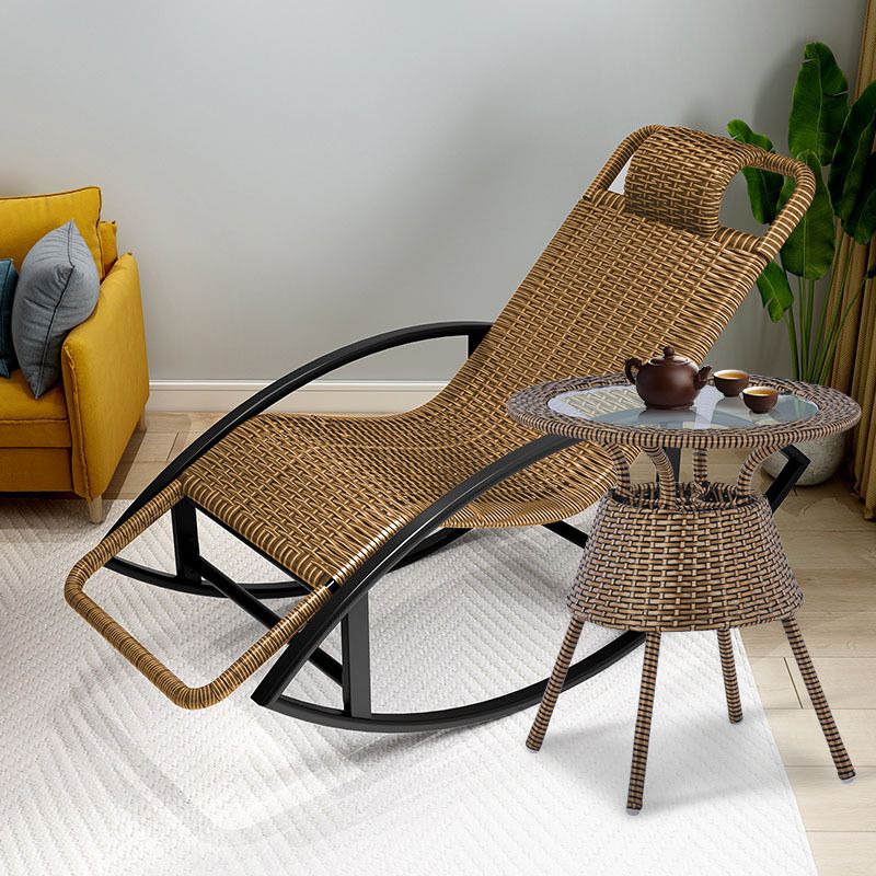 Wicker Spindle Rocking Chair Contemporary Outdoor Rocker Chair