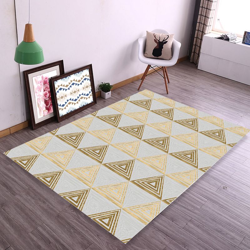 Contemporary Parlor Rug Multicolored Geo Pattern Indoor Rug Non-Slip Backing Pet Friendly Area Carpet