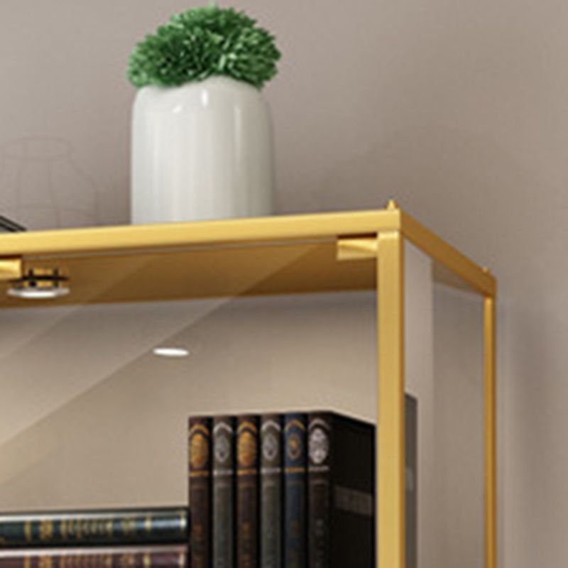 Glam Curio Cabinet Glass Doors Display Cabinet with Door for Living Room