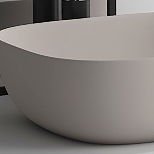 Modern Bathroom Sink Pop-Up Drain Porcelain Solid Color Oval-Shape Vessel