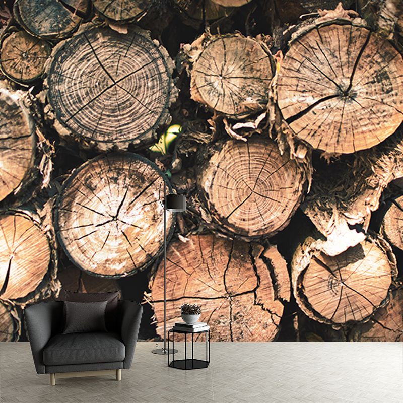 Horizontal Photography Industrial Wood Grain Mural Wallpaper Room Wall Art