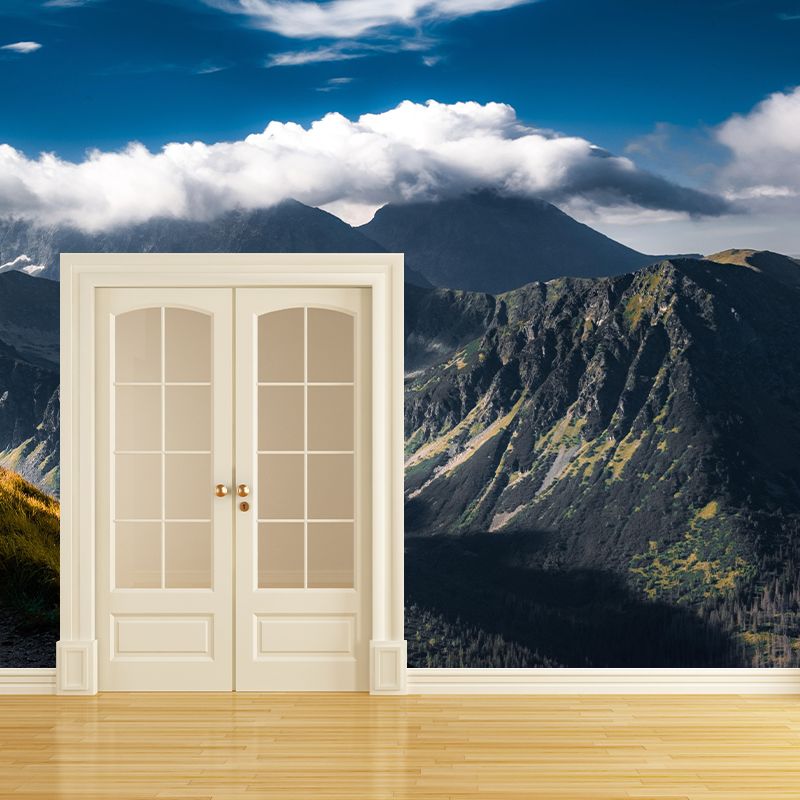Horizontal Photography Mountain Mural Environment Friendly Wallpaper for Room