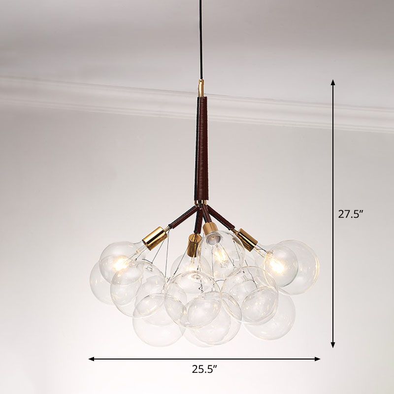 Bubble Chandelier Lighting Minimalist Transparent Glass Suspension Light for Living Room