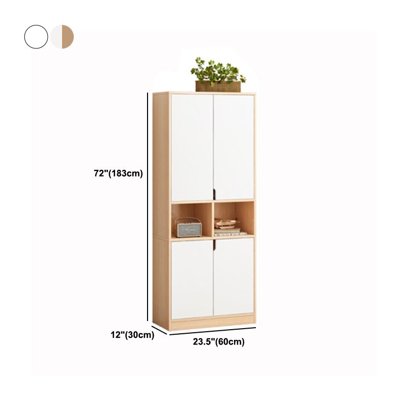 Wooden Standard Bookcase 12" D with Doors Closed Back Vertical Bookshelf