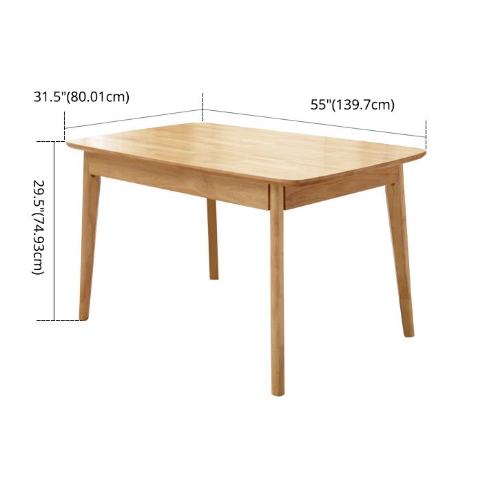 Modern Style Solid Wood Brown Dining Room Set with Rectangle Table Home Dining Table Furniture