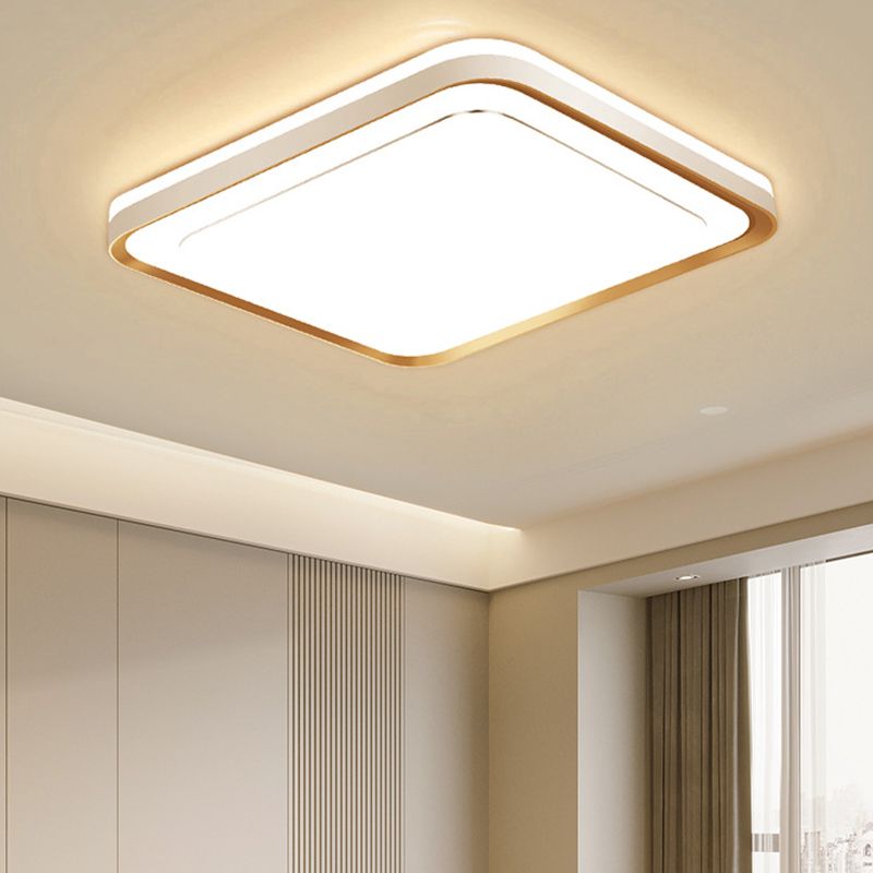 Metal Geometric Flush Mount Fixture Modern Flush Light Fixtures in Gold