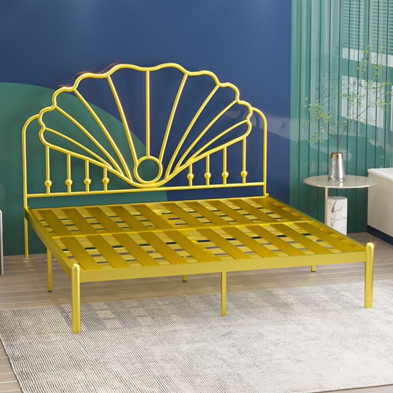 Iron Bed Frame, Wire-Grid Bed Frame in Solid Color with Metal Legs