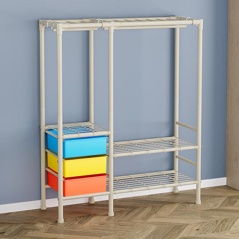 Contemporary Wardrobe Armoire Steel Adjustable Shelves Wardrobe Closet for Bedroom