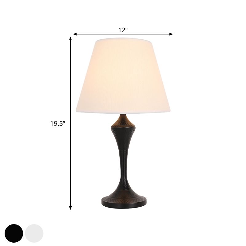 Lampada del libro di lettura affusolata in tessuto anticato 1 comodino camera da letto leggero in bianco/nero