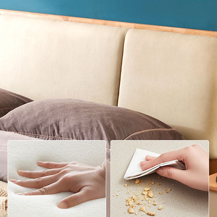 Wood Standard Bed with Upholstered Headboard Mattress Included 41.33" High