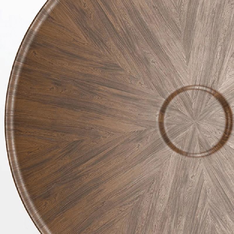 Modern Style Wood Walnut/black Top Stainless Steel Base Round Coffee Table
