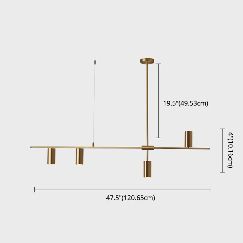 Cylinder Island Pendant Lights Ultra-Contemporary Metallic Island Pendant Lights for Restaurant