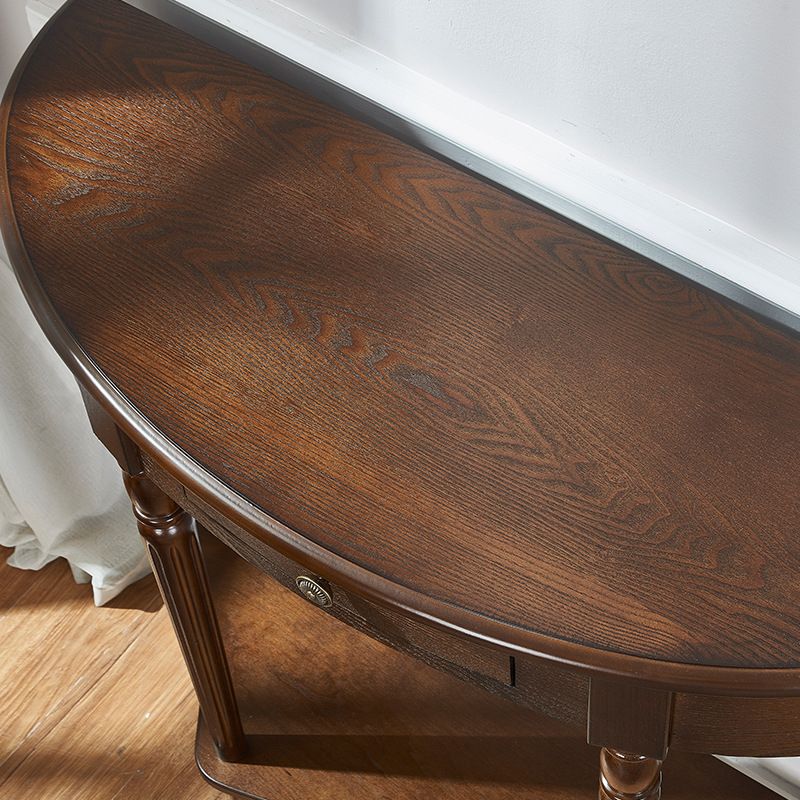 14.2" W Console Table Solid Wood Mid-Century Modern Storage End Table