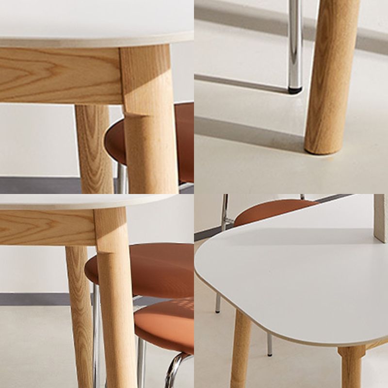 Modern Style Rectangle Table Sintered Stone Table with Wood Legs for Home