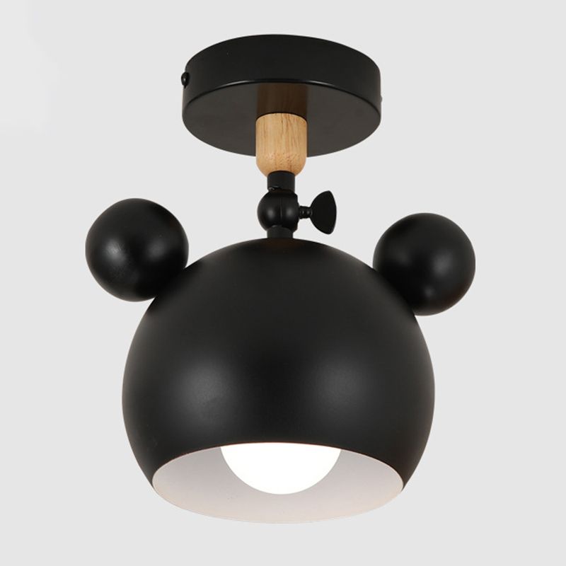 1 Light Mickey Ceiling Light Modern Macaron Style Metal Ceiling Lighting for Living Room