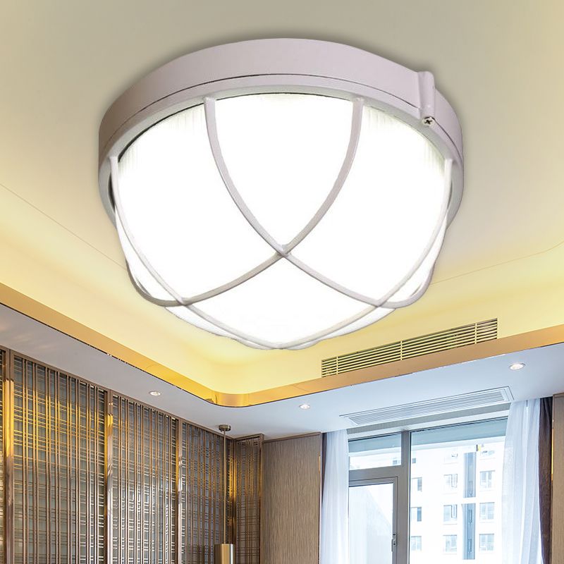 1 lampe encastrée luminaire ferme dôme dépoli verre encastré plafonnier pour chambre, blanc / noir