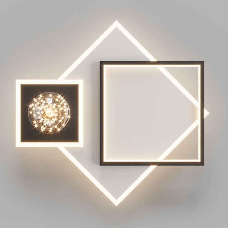 Lámpara empotrada geométrica moderna, iluminación empotrada de metal con 4 luces para dormitorio