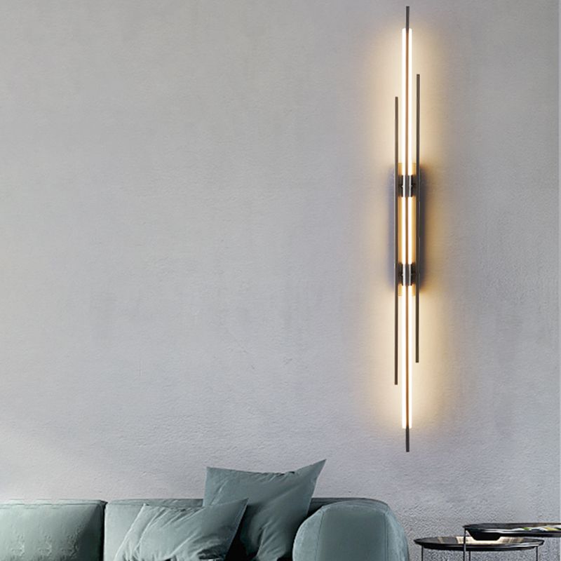 Modern Metal LED Wall Sconce Linear Shape Wall Light with Acrylic Shade for Bedroom
